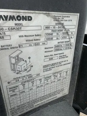 USED RAYMOND 960-CSR30T