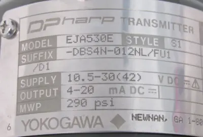NEW YOKOGAWA EJA530E-DBS4N-012NL/FU1 PRESSURE TRANSMITTER EJA530EDBS4N012NLFU
