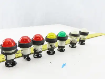 DR22D0L Assorted Lamp Indicator Light Red, White, Yellow, Green 30V 1W 7/8"Hole