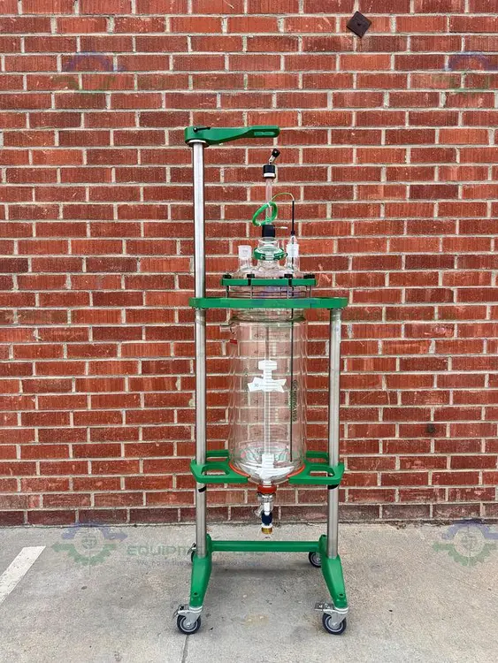 New | in-Stock CHEMGLASS 50 LITER JACKETED GLASS REACTOR W/ ZERO DEAD SPACE DRAIN VALVE MFG 20 Reactors California US | Equipment Lab #1266141