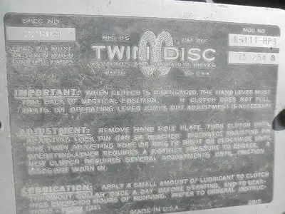 USED TWIN DISC B-111-HP3