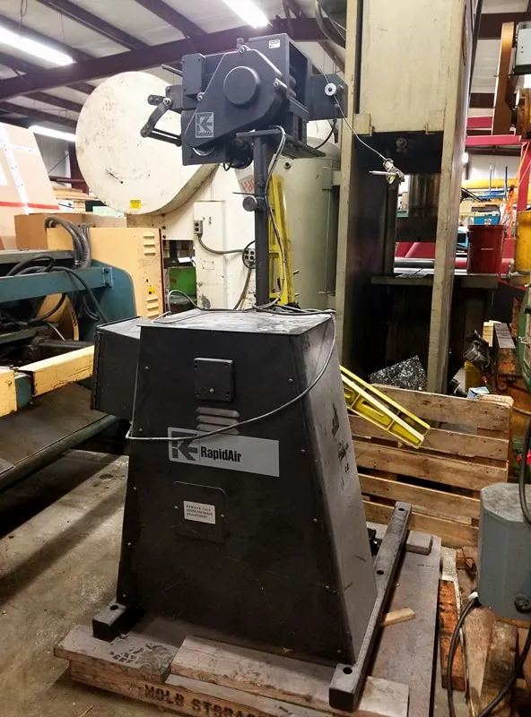 Rapid-Air Motorized Roll Stock Straightener & Non-Powered Stock Reel