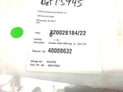 USED WEBER ENCODER CONNECTION CABLE 4-POL 12M C30S