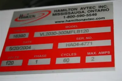 USED 2004 HAMILTON VL2030-300MFLB