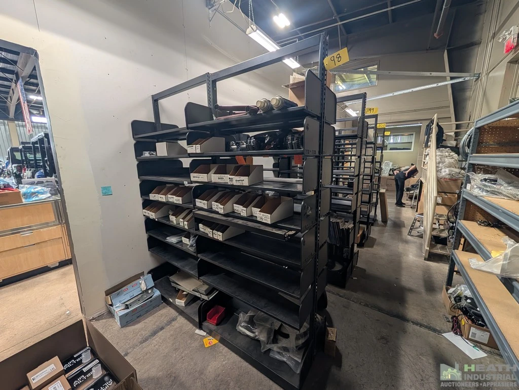 Used _UNKNOWN_ DOUBLE SIDED SHELVING UNIT 7 FT X 22 IN X 7 FT 2 SECTIONS Racks/Shelving Illinois US | Heath Industrial Auction Services #1546848