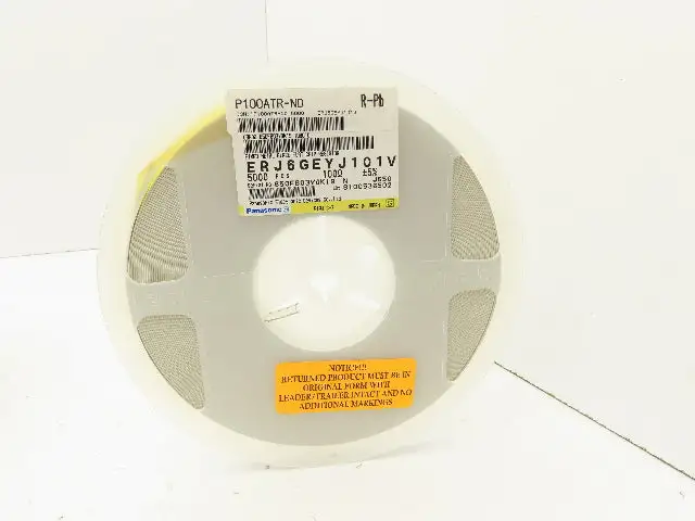 Panasonic ERJ6GEYJ101V Fixed Metal Glaze Flat Chip Resistor 100 Ohms 5000 Pcs
