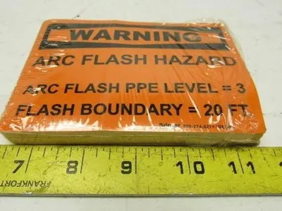 Brimar 3-1/2" X 5" Warning Arc Flash Hazard 20FT Decal Sticker Lot of 47