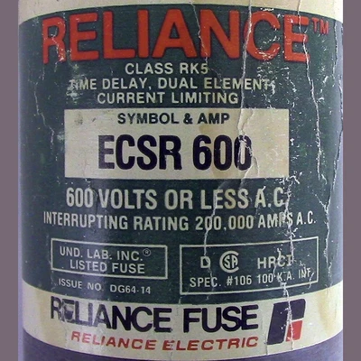 Reliance Class RK5 600 Amp Fuse