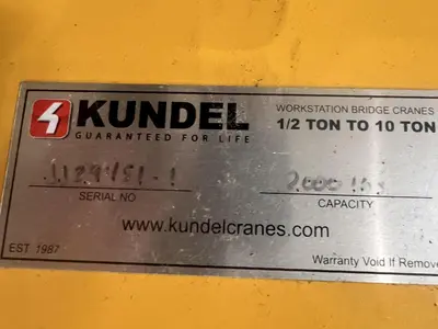 1 TON X 72" KUNDEL 360° FREE STANDING JIB CRANE: STOCK #19511