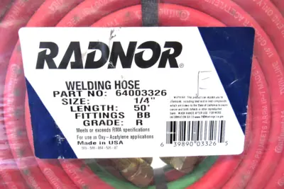 NEW RADNOR 64003326 WELDING HOSE 50'