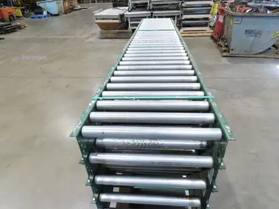 Dematic Rapistan 24"x 12' Gravity Roller Conveyor 22"BF 1.9"Dia  5-Sections 60'L