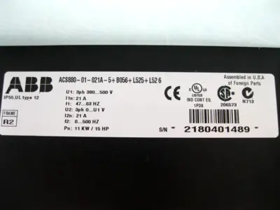 USED ABB ACS880-01-021A-5+B056+L525+L526