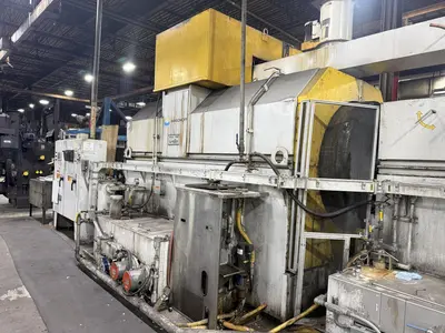 48" X 3-STAGE RANSOHOFF ROTARY DRUM BATCH AUTOMATIC PARTS DEBURR & WASHER SYSTEM, NEW 2013: YOBRO #24300