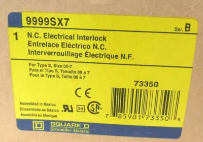LOT OF 2 NEW SQUARE D 9999SX7 ELECTRICAL INTERLOCK SER.B