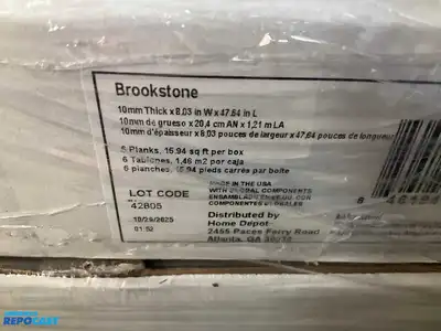 Pallet of 24 cases of Home Decorators Collection Brookstone Oak 12 mm T x 8 in. W Waterproof...