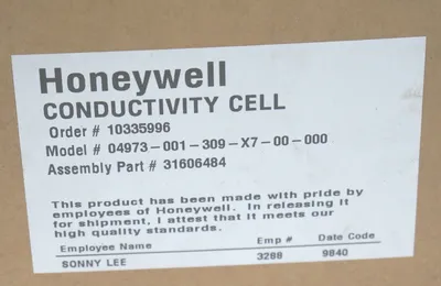 NEW HONEYWELL 04973-001-309-X7-00-000 CONDUCTIVITY CELL 31606484