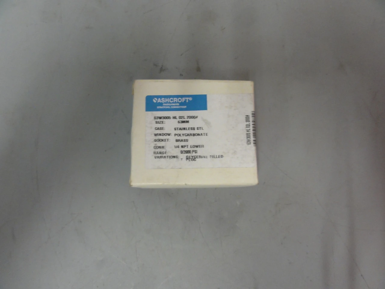 NEW ASHCROFT 63W3005