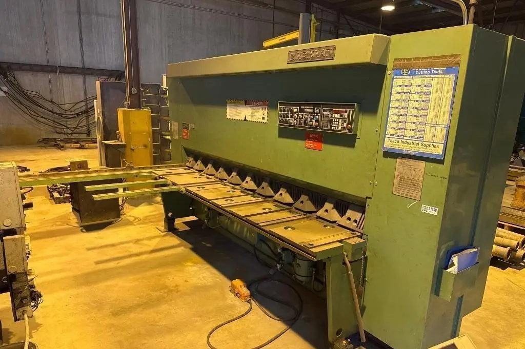 10' X 3/8" CINCINNATI MODEL #375X10 HYDRAULIC SHEAR: STOCK #22818