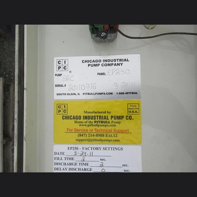 USED CHICAGO INDUSTRIAL PUMP COMPANY (CIPC) EP250