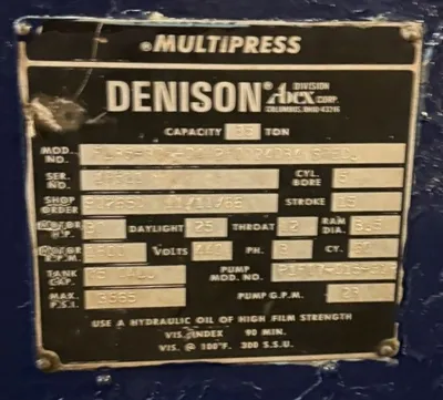1966 DENISON MULTIPRESS FL35 C Frame and Gap Frame Press | Kempler Machinery (9)