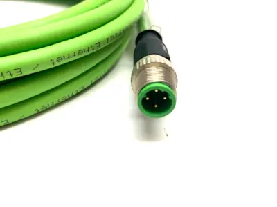 USED BECKHOFF DOUBLE ENDED ETHERCAT CABLE M12/M12 4-PIN