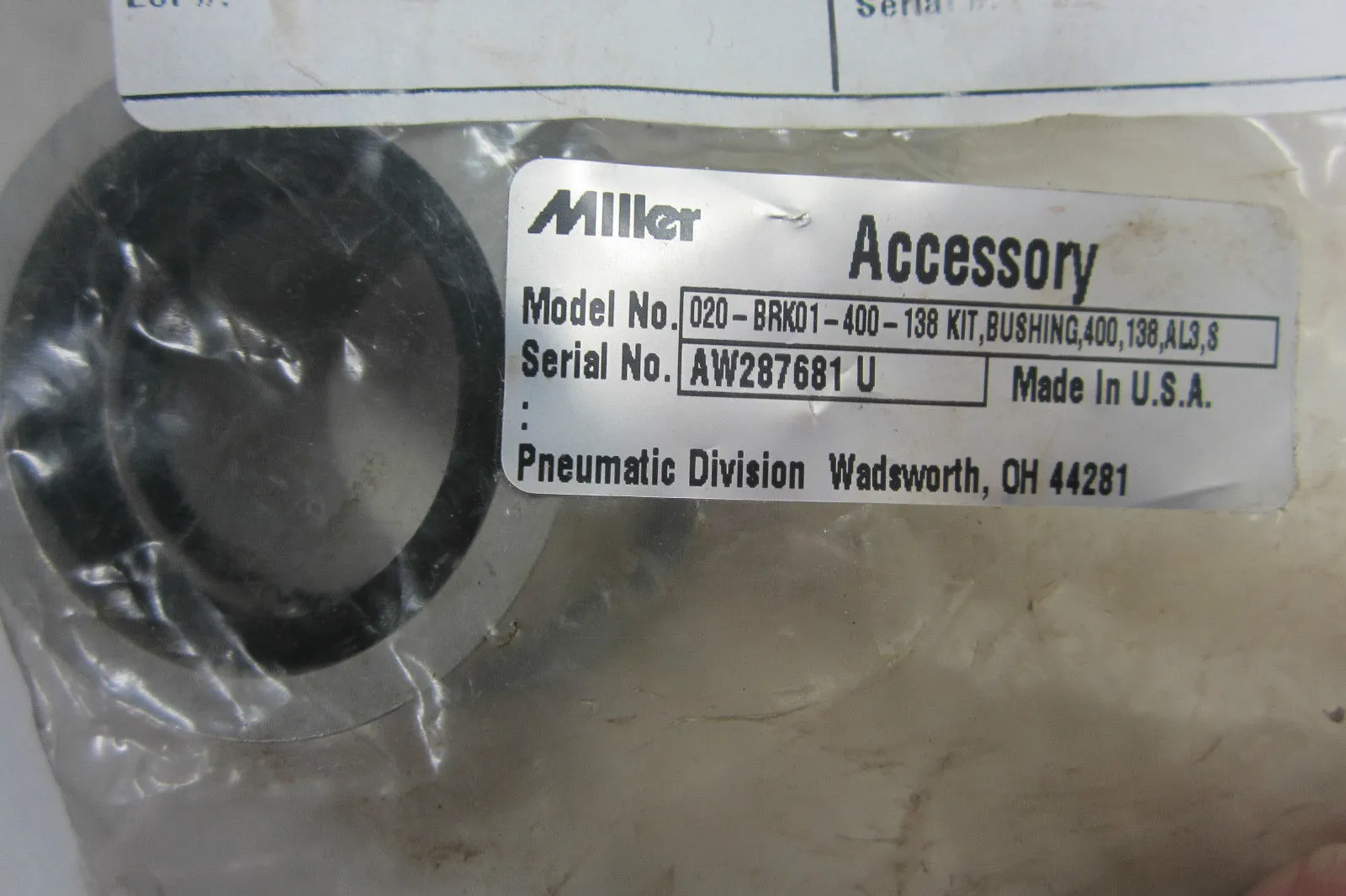 NEW MILLER 020-BRK01-400-138 BUSHING KIT 020BRK01400138