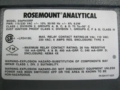 USED Rosemount 54EPH/ORP-01-09