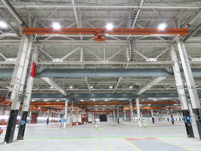 Cleveland Tramrail P&H 1 Ton Single Girder Underhung Bridge Crane 45' 10" Span