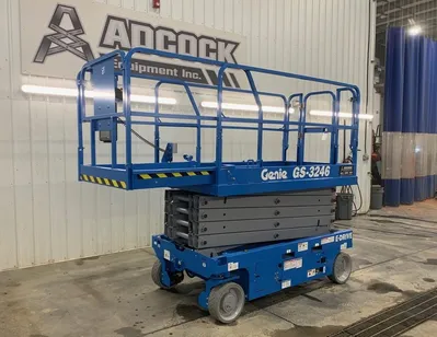 New | in-Stock 2026 GENIE GS-3246 E-DRIVE ELECTRIC SCISSOR LIFT Scissor Lifters Alberta CA | Adcock Equipment #1417636