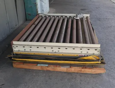 SPC8715  Material Handling Equipment scissor lift table, 2000 lbs. Southworth 63" w x 48" l roller conveyor platform