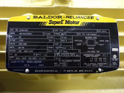 USED BALDOR CAT. NO. CEM4103T