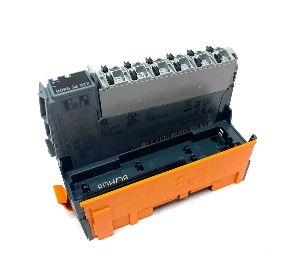 USED B&R AUTOMATION BUS SUPPLY MODULE, INTERNAL I/O W/ X20BB80 BUS BASE MODULE