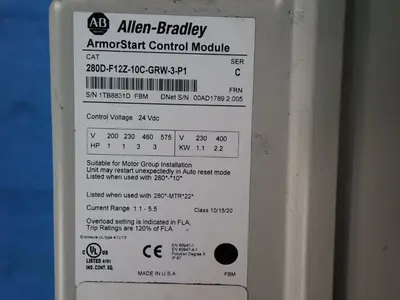 USED ALLENBRADLEY 280DF12Z10CGRW3P1