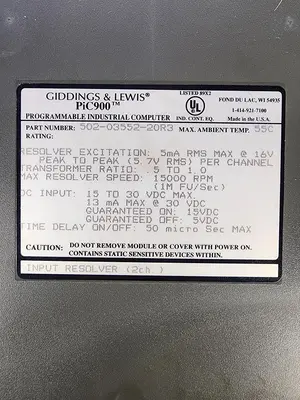 USED GIDDINGS AND LEWIS 502-03552-20R3