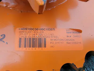 Idler Roller Chain Sprocket No. HDS100C30100C18207I, Double Single, Size 100