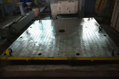 96" x 96" x 9" FLOOR PLATE LAYOUT TABLE - Drilled & Tapped - 8" Center Hole