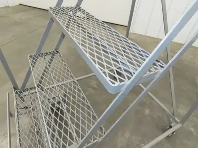 Cotterman Metal Rolling Ladder 5-Step 50"H Platform 24x7"Tread 80"H 30"W 450Lb