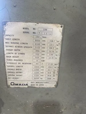 1981 AMADA RG-100 Press Brakes | Paul Farrell (2)