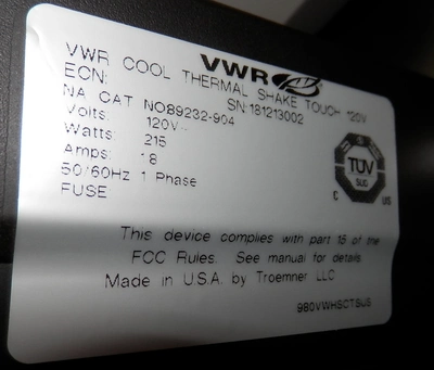 Used VWR _UNKNOWN_ Temperature Control and Mixing Instruments California US | Biotech Equipment Sales #1464794