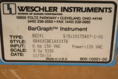 NEW WESCHLER BG241 BARGRAPH METER 4B4XXCBE1AXXXTG