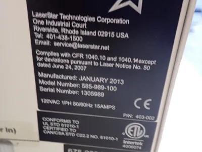 Used LASER STAR 585989100 Lasers / Laser Systems Ohio US | HGR 24 #729039