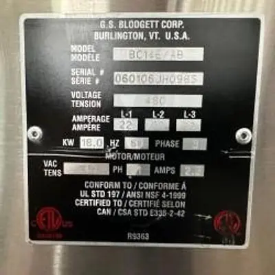 USED BLODGETT BC14E