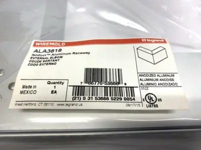 New | in-Stock Legrand Wiremold Isoduct Aluminum Raceway External Elbow Conduits Michigan US | Maverick Industrial Sales #1391730
