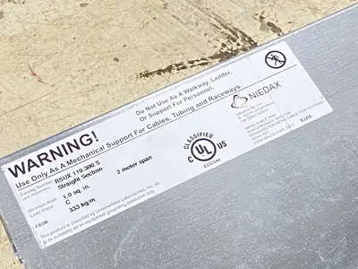 New | in-Stock Niedax Heavy-Duty Straight Cable Tray 110mm x 300mm x 3m LOT OF 4 Misc Electrical & Power Parts Michigan US | Maverick Industrial Sales #1424648