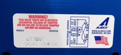 NEW ALADCO 613801 DUAL CHECK VALVE