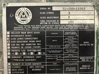 USED MINSTER MINSTER S1-150-33-33 PRESS