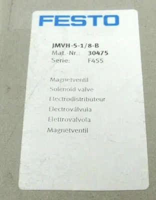 NEW FESTO JMVH-5-1/8-B 30475 SOLENOID VALVE JMVH518B