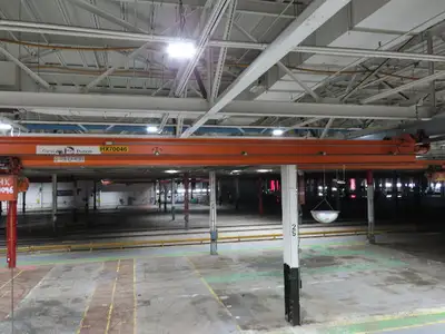 Cleveland Tramrail P&H 2 Ton Single Girder Underhung Bridge Crane 45' 10" Span