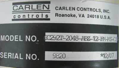 NEW CARLEN CONTROLS CC292T-2048-ABZ-12-FM-MS-CS ENCODER CC292T2048ABZ12FMMSCS