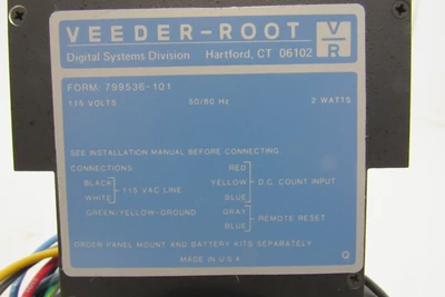NEW VEEDER ROOT 799536-101 ELECTRONIC TOTALIZER 79936101